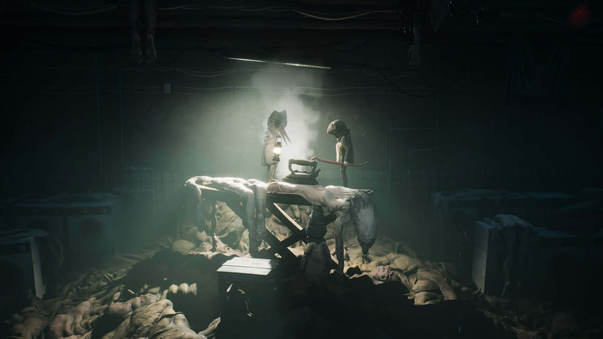 2 kids ironing the skins